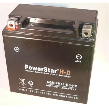 Powerstar 230Cca Ytx14-Bs Moto Battery PM14-BS-HD-148